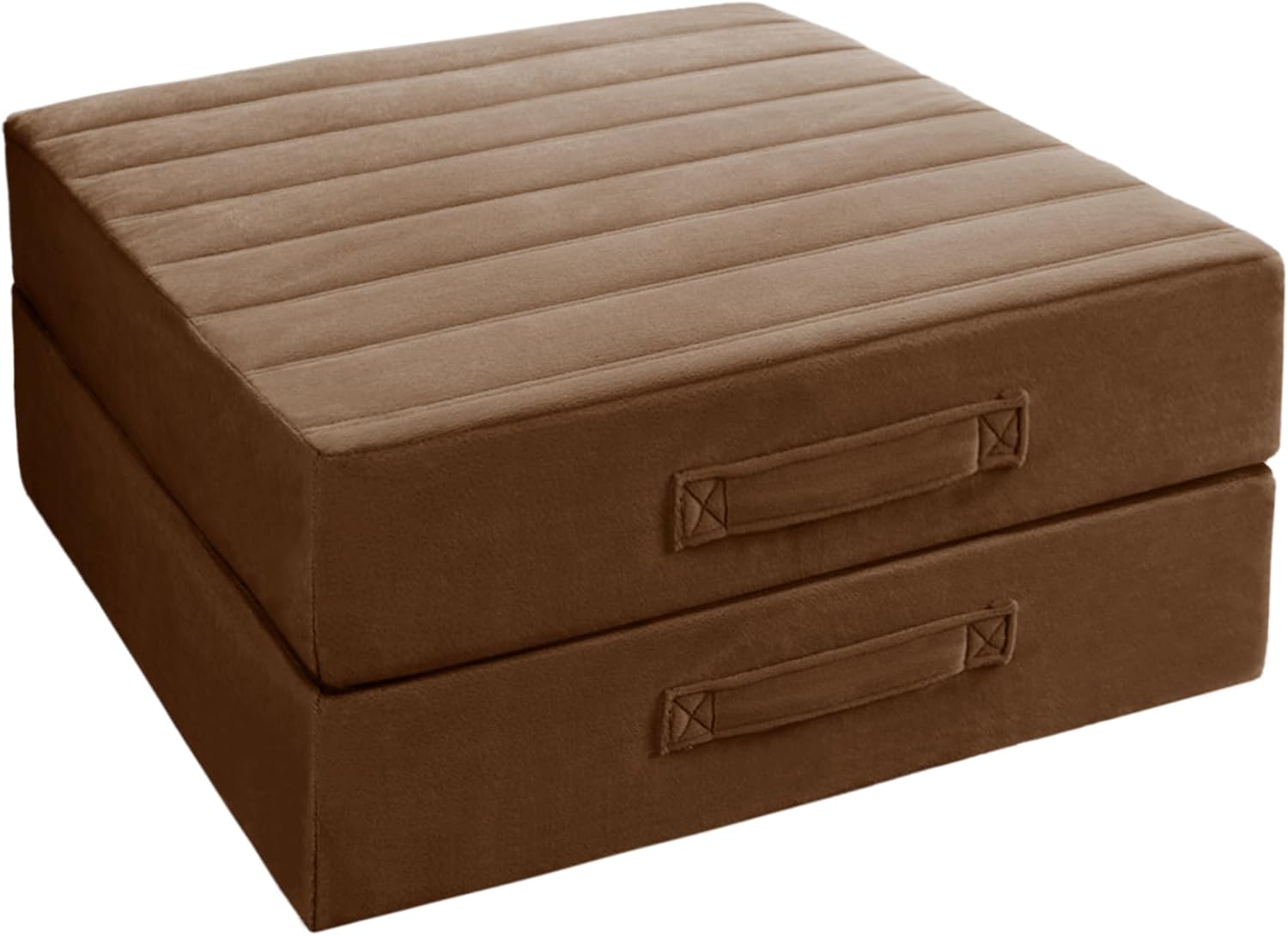 Codi High Density Foam Floor Pillow 2 Sets, 5" Thick Large Meditation Cushions Seating for Adults and Yoga Sitting, Washable Thick Couch Cushion with Soft Tufted Covers - 22 inch Coffee