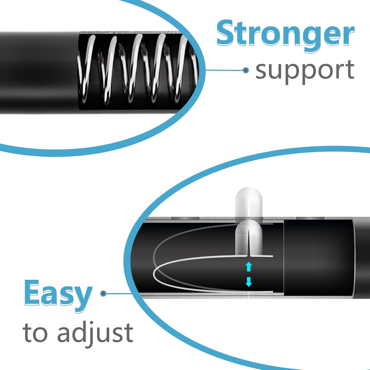 No-Drill Room Divider Curtain Set: Includes 106" W x 84" L Black Curtain & Adjustable Pole Brackets (35-100" W x 43-120" H Adjustable Range)