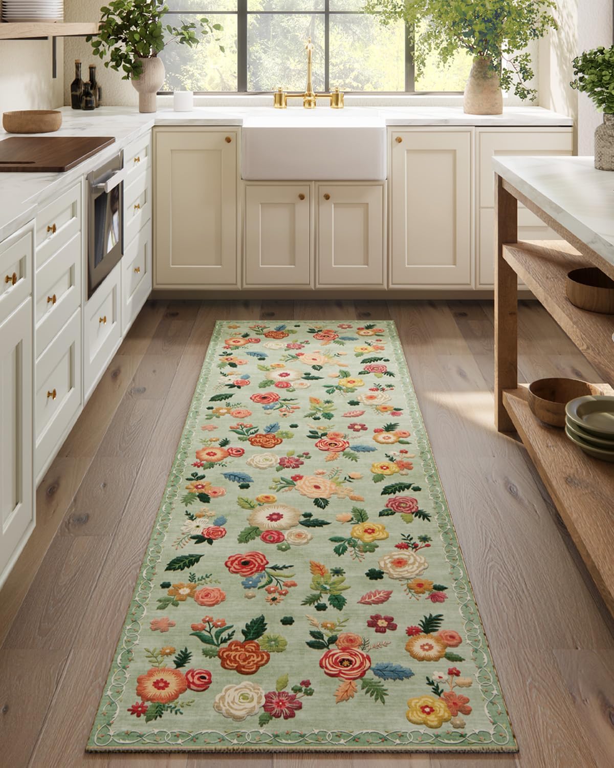 8x10 Area Rugs Washable Rug: Large Living Room Rug Stain Resistant Distressed Vintage Boho Carpet Non Slip Low Pile Faux Wool Soft Rugs for Bedroom Bedside Indoor Farmhouse Kids Playroom Dining Room