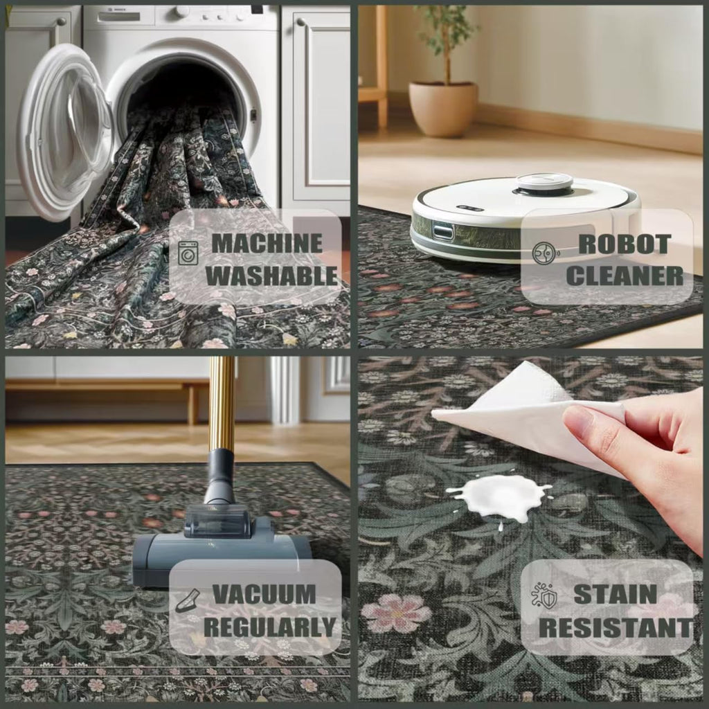 8x10 Rugs for Living Room Washable Green Area Rug Rugs for Bedroom