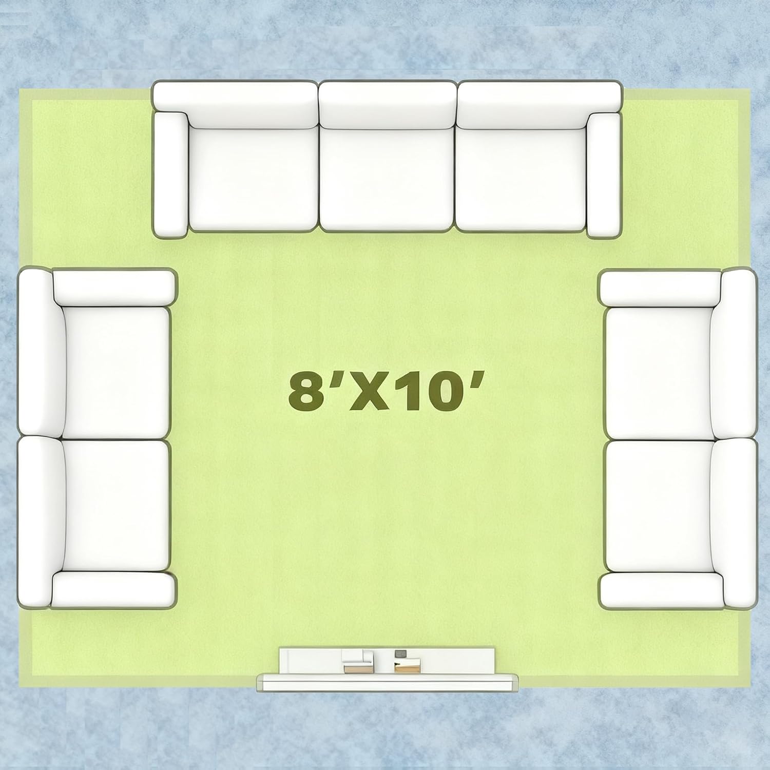 8x10 Rugs for Living Room Washable Green Area Rug Rugs for Bedroom