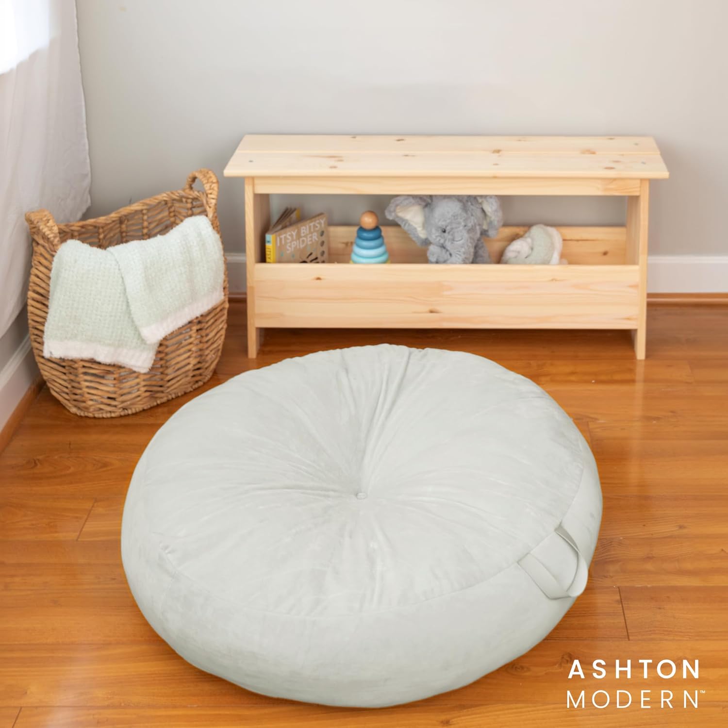 Large Floor Cushion for Kids - 32 inch Soft Blue Round Floor Pillow for Kids Classroom Pillows, Throw Pillow, Decorative Round Pillows, Lounger Reading Nook