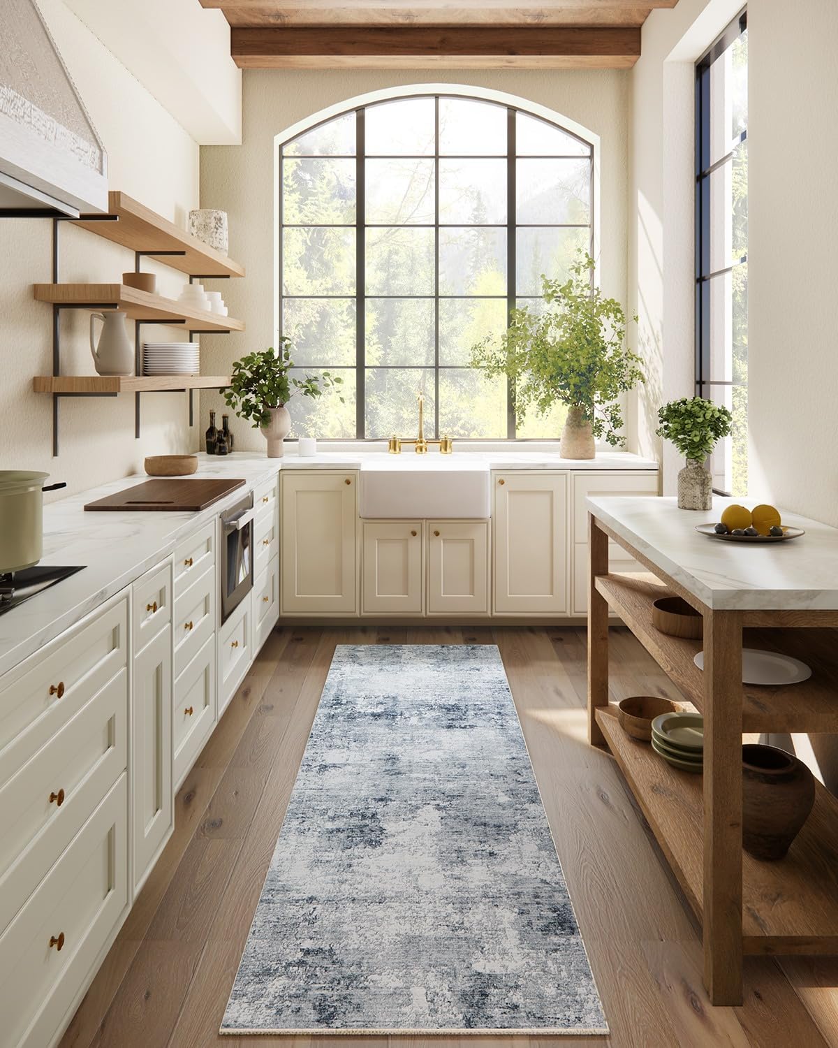 8x10 Area Rugs Washable Rug: Large Living Room Rug Stain Resistant Distressed Vintage Boho Carpet Non Slip Low Pile Faux Wool Soft Rugs for Bedroom Bedside Indoor Farmhouse Kids Playroom Dining Room