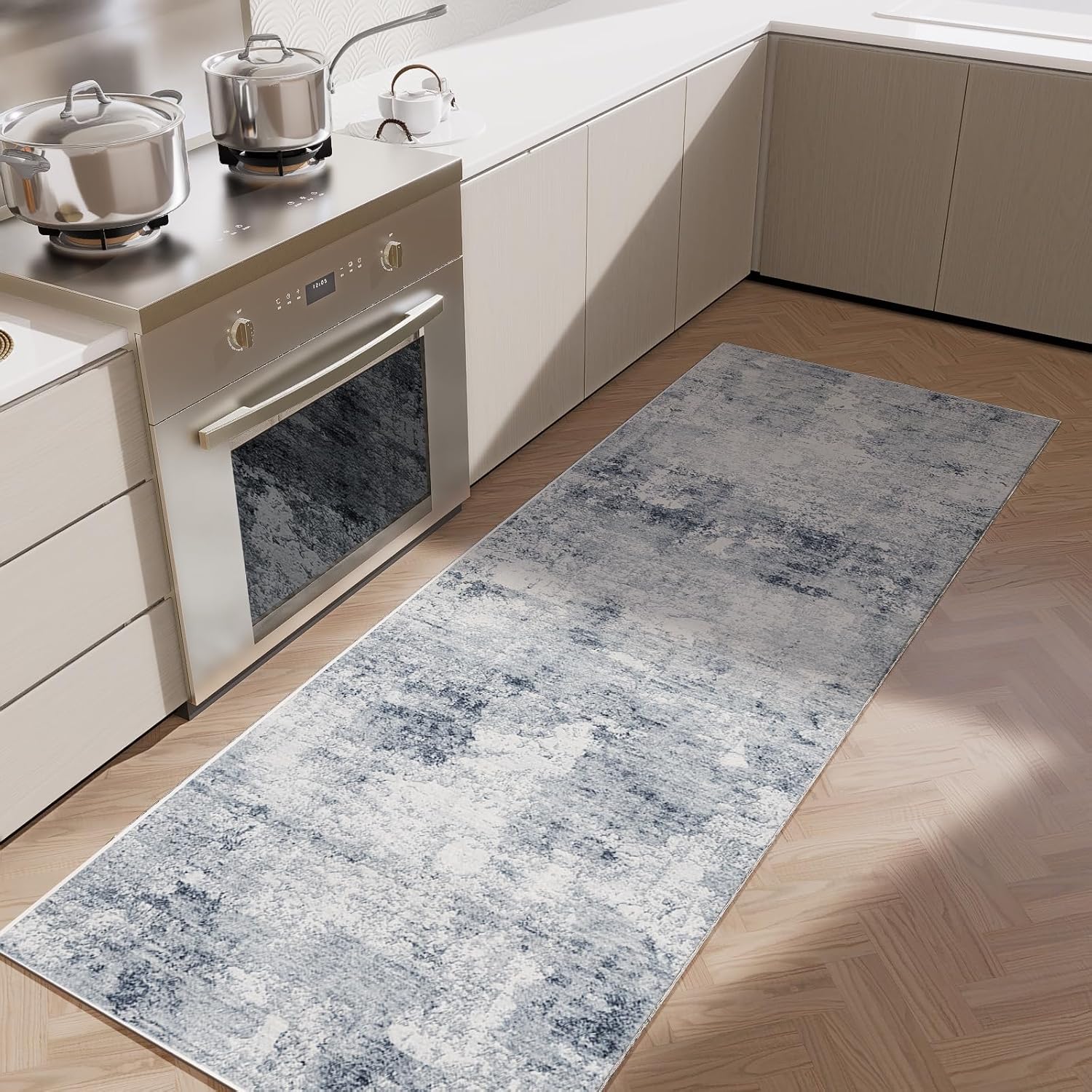 8x10 Area Rugs Washable Rug: Large Living Room Rug Stain Resistant Distressed Vintage Boho Carpet Non Slip Low Pile Faux Wool Soft Rugs for Bedroom Bedside Indoor Farmhouse Kids Playroom Dining Room