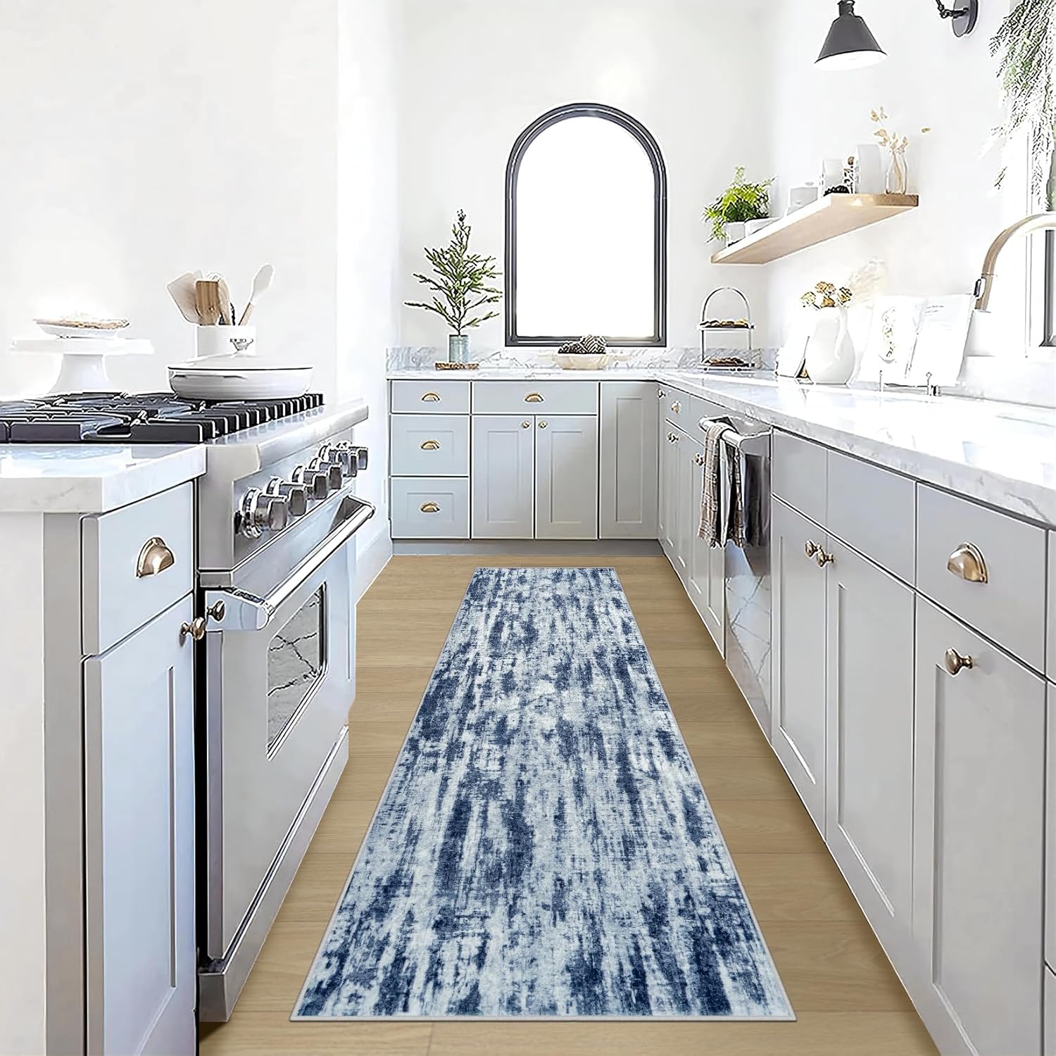 8x10 Area Rugs Washable Rug: Large Modern Abstract Living Room Rug Soft Anti-Skid Thin Carpet Indoor Floor Non-Shedding Carpets for Bedroom Dining Farmhouse Nursery Home Office Black Grey Gold