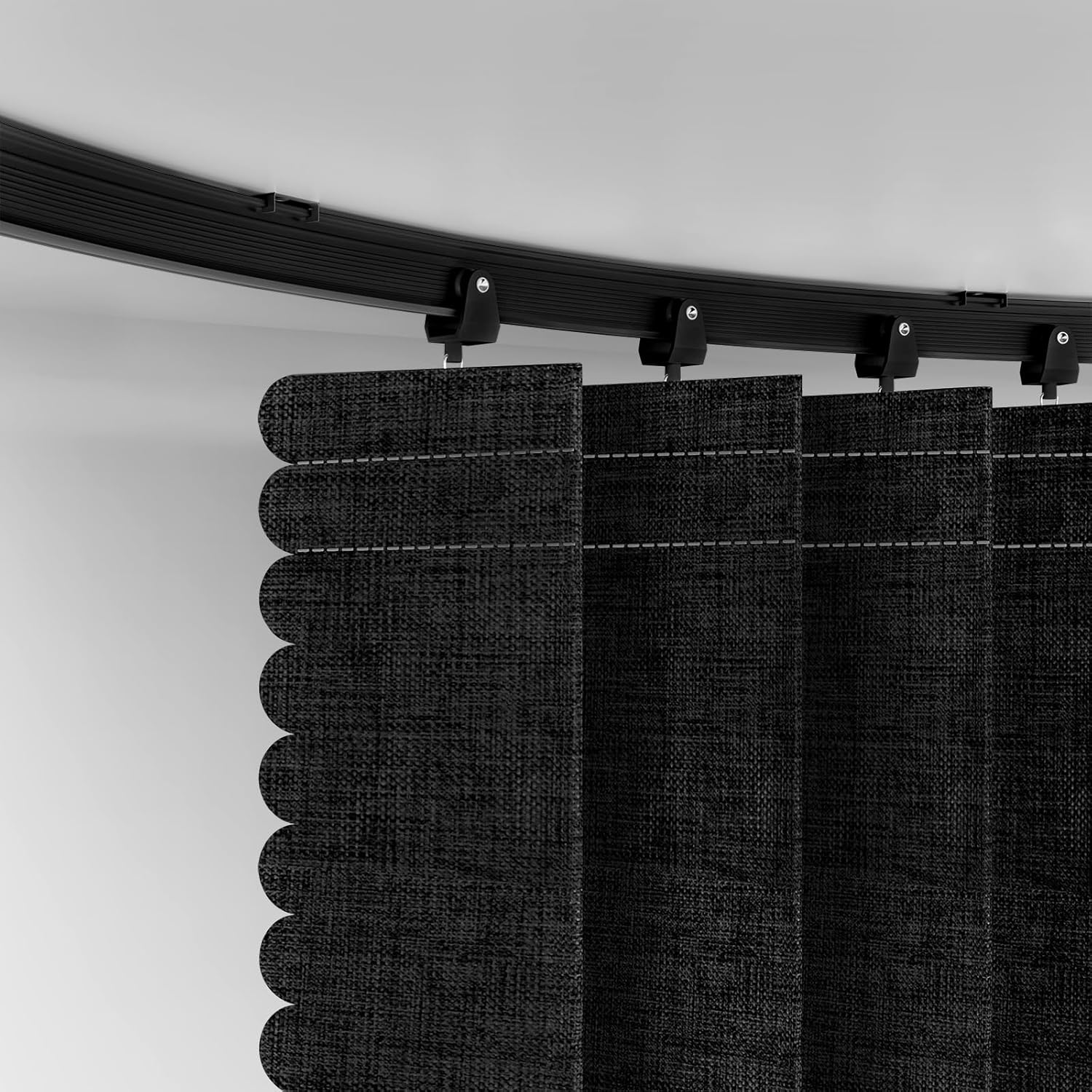 100% Blackout Accordion Room Divider Curtains - with Flexible Ceiling Track Total Privacy Sound Proof Curtains Suitable for Bedroom Patio Sliding Door(Black, W100 x L84, 1 Pack)