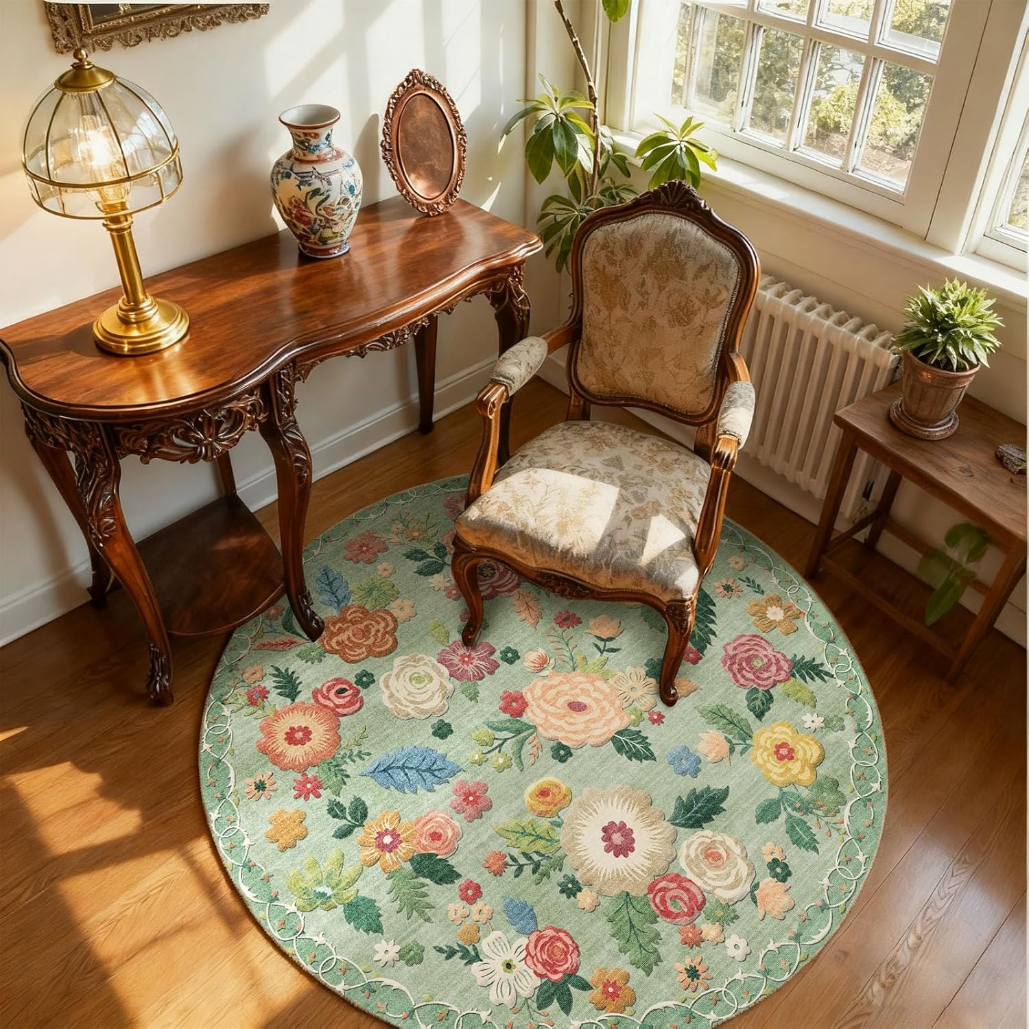 8x10 Area Rugs Washable Rug: Large Living Room Rug Stain Resistant Distressed Vintage Boho Carpet Non Slip Low Pile Faux Wool Soft Rugs for Bedroom Bedside Indoor Farmhouse Kids Playroom Dining Room