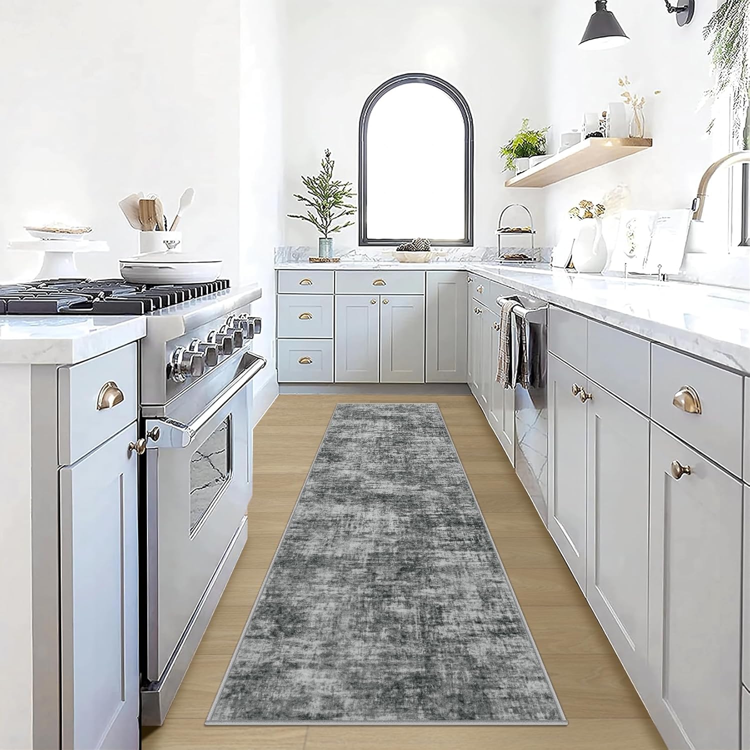 8x10 Area Rugs Washable Rug: Large Modern Abstract Living Room Rug Soft Anti-Skid Thin Carpet Indoor Floor Non-Shedding Carpets for Bedroom Dining Farmhouse Nursery Home Office Black Grey Gold