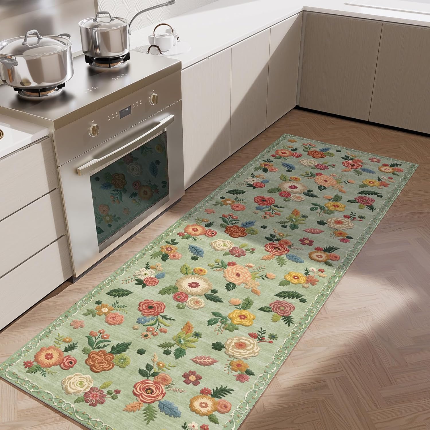 8x10 Area Rugs Washable Rug: Large Living Room Rug Stain Resistant Distressed Vintage Boho Carpet Non Slip Low Pile Faux Wool Soft Rugs for Bedroom Bedside Indoor Farmhouse Kids Playroom Dining Room