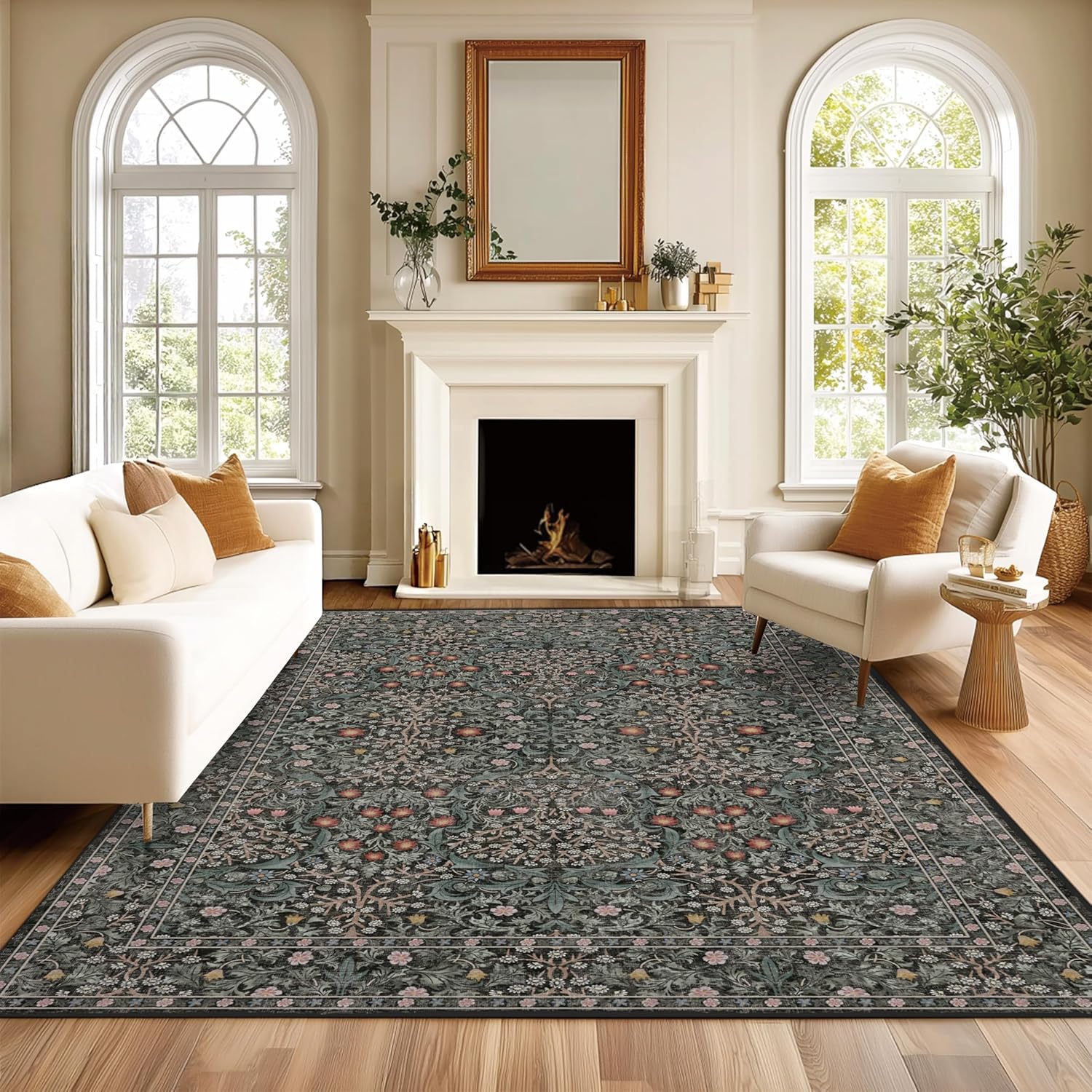 8x10 Rugs for Living Room Washable Green Area Rug Rugs for Bedroom