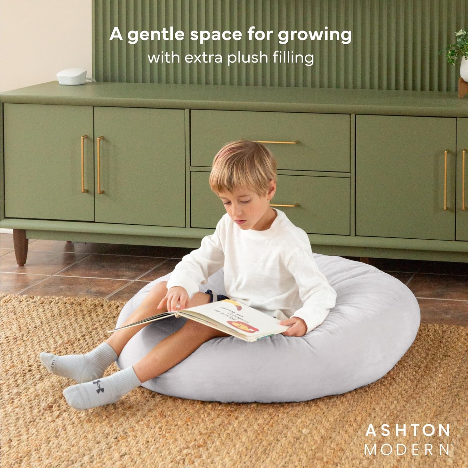 Large Floor Cushion for Kids - 32 inch Soft Blue Round Floor Pillow for Kids Classroom Pillows, Throw Pillow, Decorative Round Pillows, Lounger Reading Nook