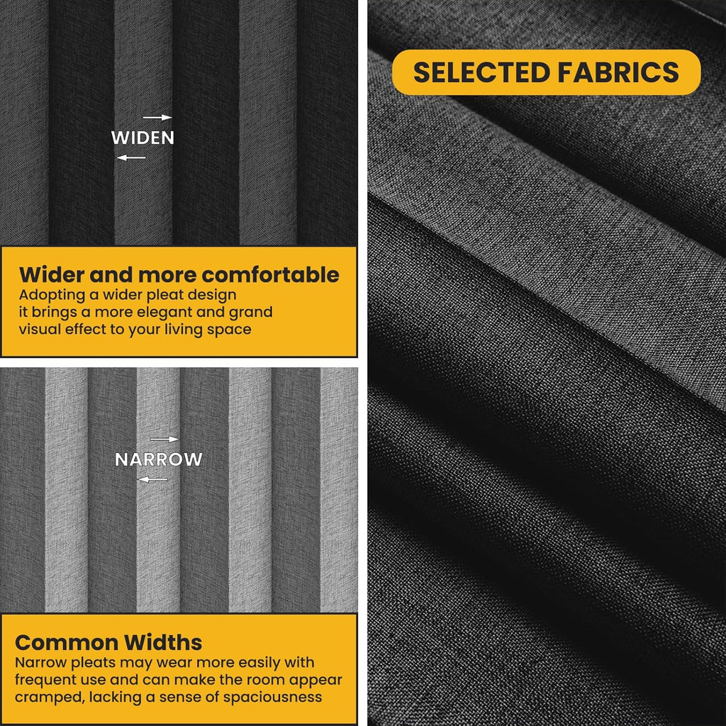 100% Blackout Accordion Room Divider Curtains - with Flexible Ceiling Track Total Privacy Sound Proof Curtains Suitable for Bedroom Patio Sliding Door(Black, W100 x L84, 1 Pack)