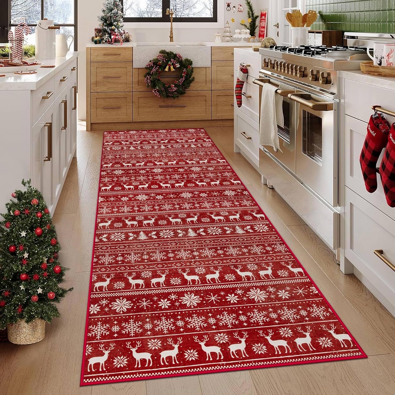 Area Rug 8x10 Washable Rug, Vintage Boho Medallion Rugs Non-Slip Soft Low Pile Large Distressed Rug Indoor Retro Carpet for Living Room Bedroom Dining Room Home Office (Beige, 8'x10')