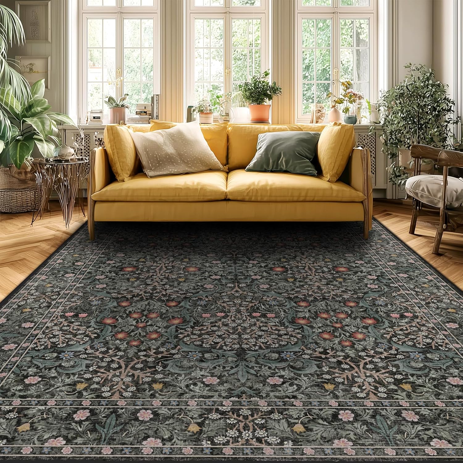 8x10 Rugs for Living Room Washable Green Area Rug Rugs for Bedroom
